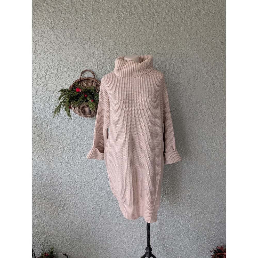 Anthropologie Moth Cuff Sleeve Turtleneck Tunic Sweater NWT size m
